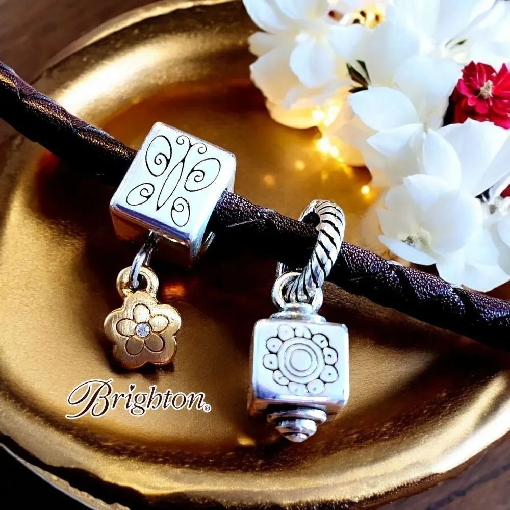 BRIGHTON Floral Cube Charm VINTAGE INSPIRED - Picture 2 of 4